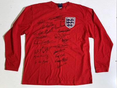 Lot 179 - ENGLAND 1966 WORLD CUP WINNERS SIGNED SHIRT.