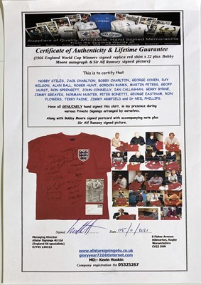 Lot 179 - ENGLAND 1966 WORLD CUP WINNERS SIGNED SHIRT.