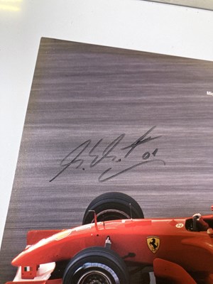 Lot 186 - FORMULA ONE - SIGNED FERRARI CARDS INC SCHUMACHER.