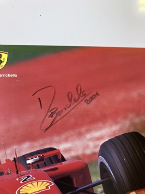 Lot 186 - FORMULA ONE - SIGNED FERRARI CARDS INC SCHUMACHER.