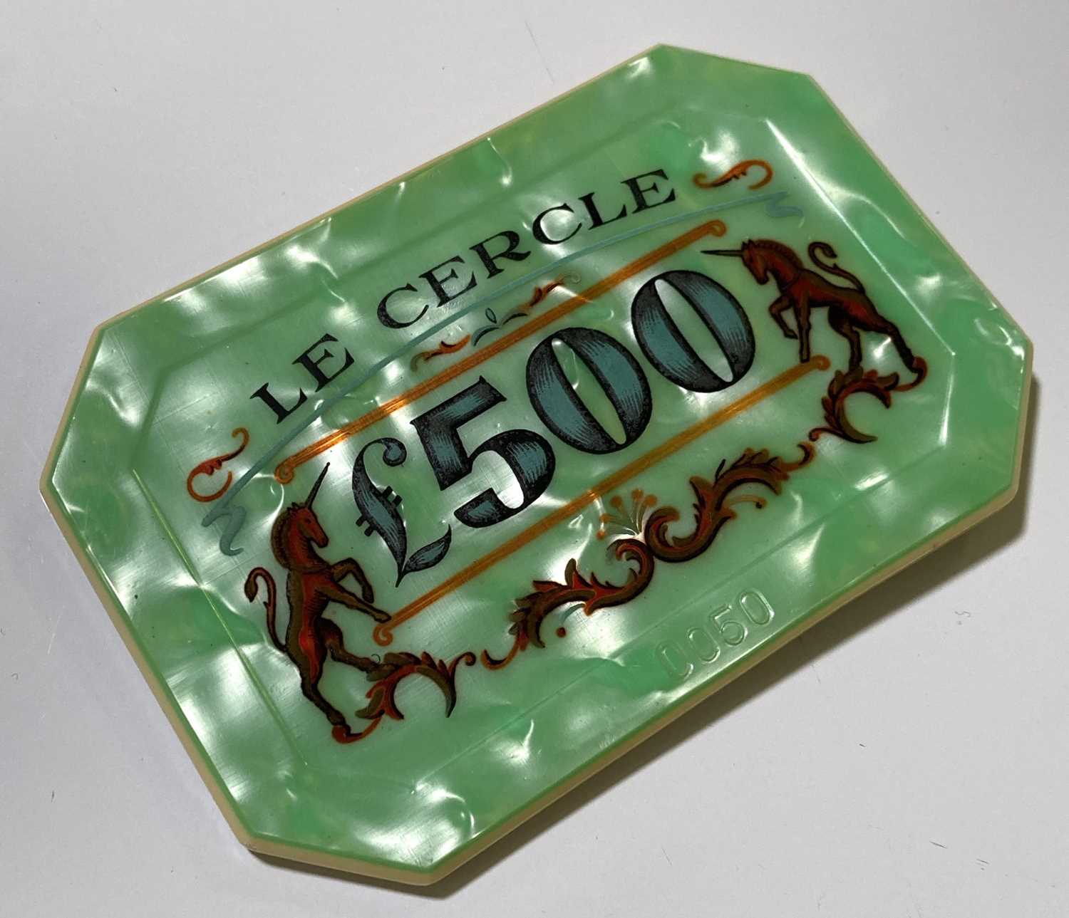 Lot 378 - JAMES BOND - DR. NO - £500 LE CERCLE CASINO PLAQUE.