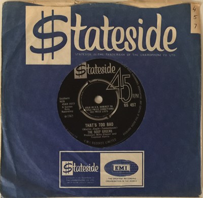 Lot 165 - THE SOUP GREENS - THAT'S TOO BAD 7" (ORIGINAL UK COPY - STATESIDE SS 457)