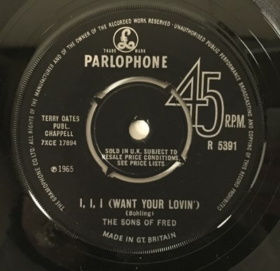 Lot 166 - THE SONS OF FRED - I, I, I (WANT YOUR LOVIN') 7" (ORIGINAL UK COPY - PARLOPHONE R 5391)