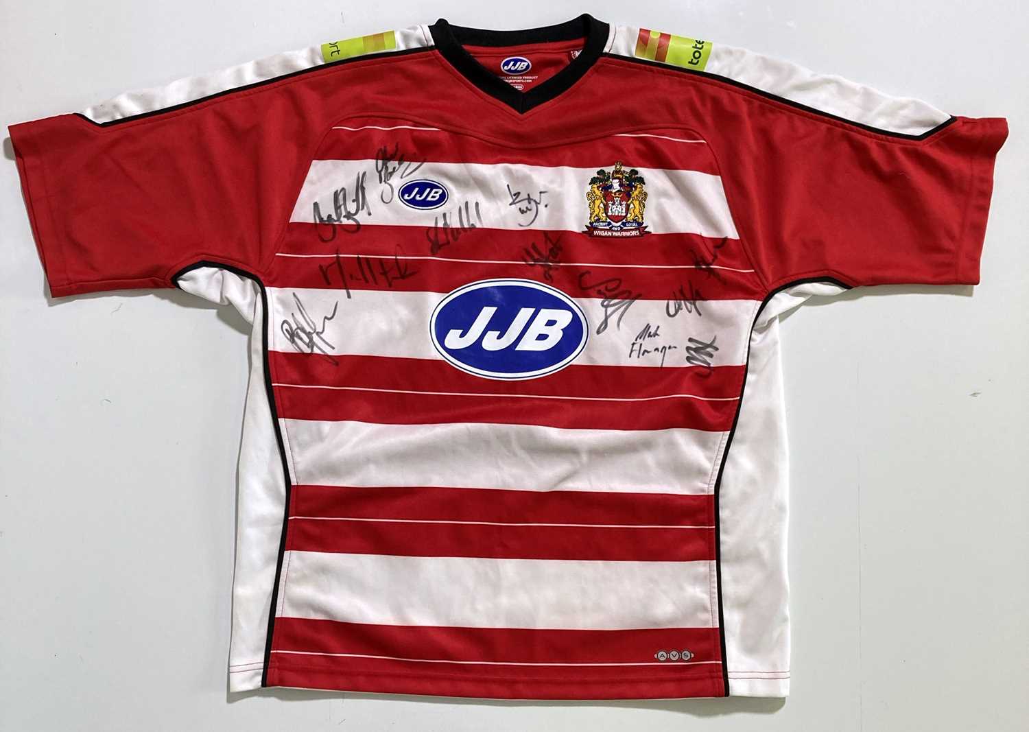 Lot 201 - WIGAN - RUGBY SIGNED SHIRTS.