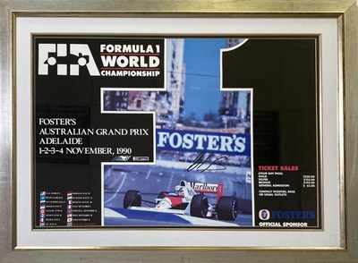 Lot 202 - FORMULA ONE - MOTOSRPORT - FRAMED AND SIGNED ITEMS.