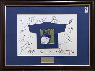 Lot 208 - FOOTBALL - CHELSEA 2001 TEAM SIGNED DISPLAY AND SHIRT SIGNED BY FRANK LAMPARD