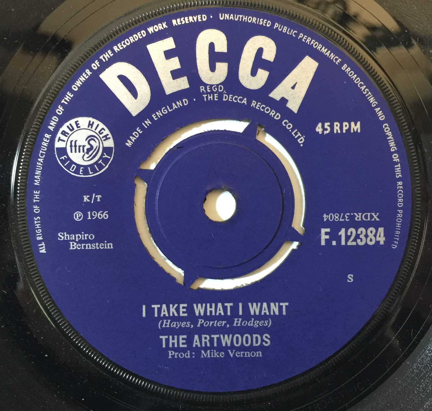 Lot 178 - The Artwoods - I Take What I Want C W I'm