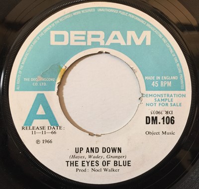 Lot 194 - THE EYES OF BLUE - HEART TROUBLE C/W UP AND DOWN 7" (ORIGINAL UK DEMO - DERAM DM 106)