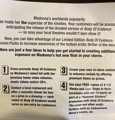 Lot 553 - MADONNA - BODY OF EVIDENCE PASSION PACK