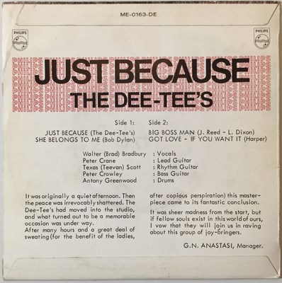 Lot 206 - THE DEE-TEE'S - JUST BECAUSE IT'S THE DEE-TEE'S EP (ORIGINAL SINGAPORE COPY - PHILIPS ME-0163-DE)