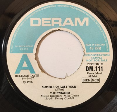 Lot 212 - THE PYRAMID - SUMMER OF LAST YEAR 7" (ORIGINAL UK DEMO COPY - DERAM DM. 111)