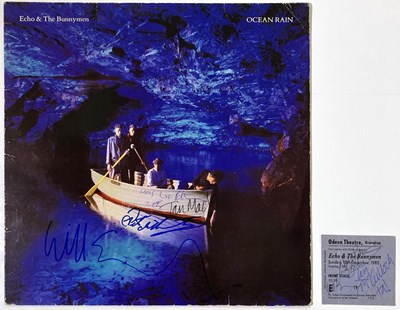 Lot 180 - ECHO AND THE BUNNYMEN SIGNED LP AND TICKET STUB WITH JAKE BROCKMAN.