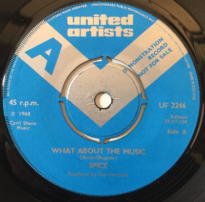Lot 220 - SPICE - WHAT ABOUT THE MUSIC C/W IN LOVE 7" (ORIGINAL UK DEMO - UNITED ARTISTS UP 2246)