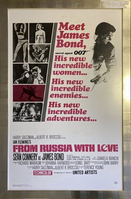 Lot 240 - JAMES BOND - FROM RUSSIA WITH LOVE POSTER SIGNED BY SEAN CONNERY.