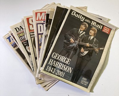 Lot 376 - BEATLES MEMORABILIA INC NEWSPAPER HEADLINES.