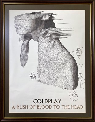 Lot 192 - COLDPLAY SIGNED FRAMED POSTER.