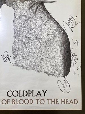 Lot 192 - COLDPLAY SIGNED FRAMED POSTER.