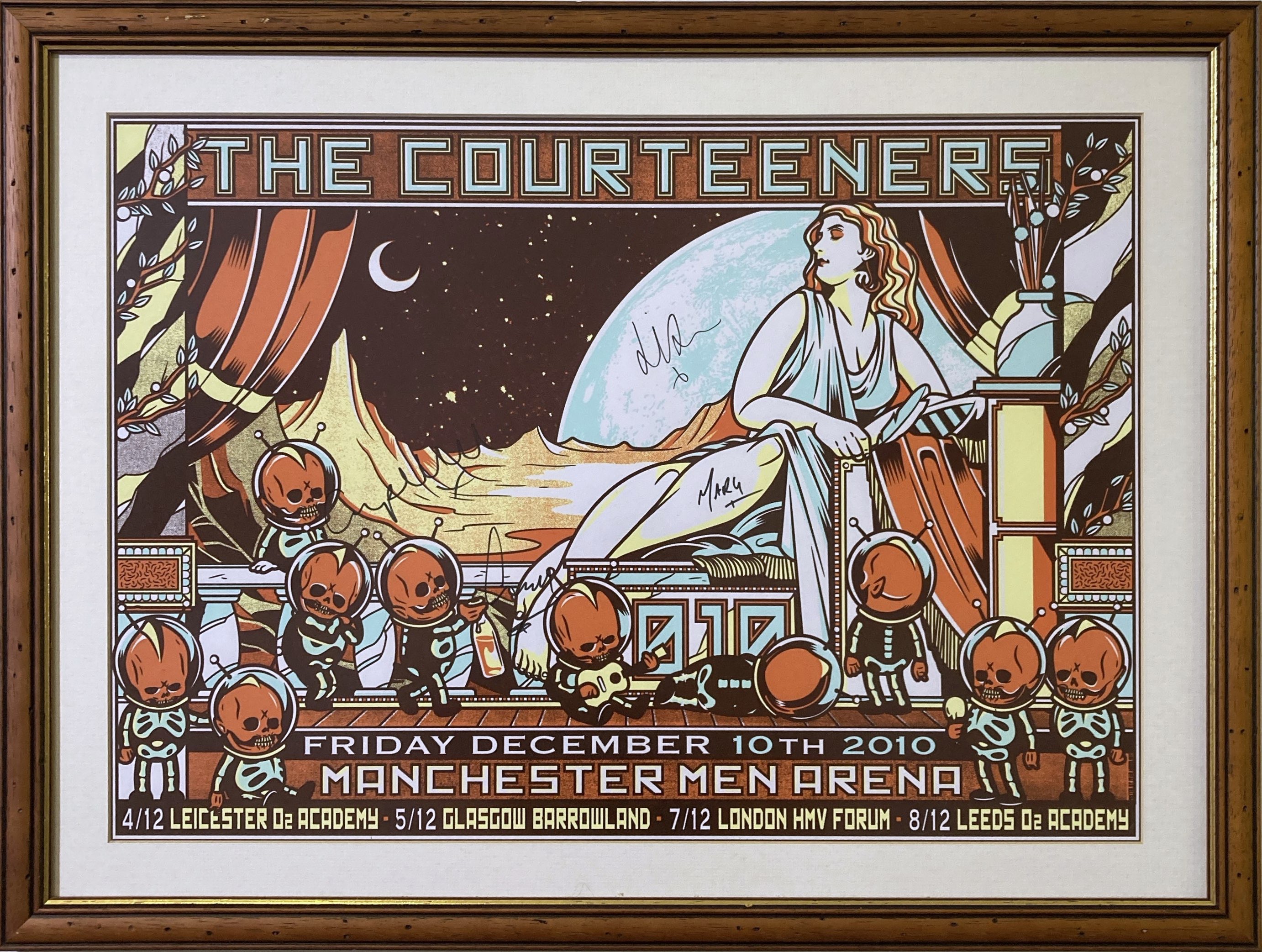 Lot 188 THE COURTEENERS SIGNED FRAMED TOUR POSTER.