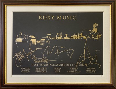 Lot 189 - ROXY MUSIC SIGNED FRAMED TOUR POSTER.