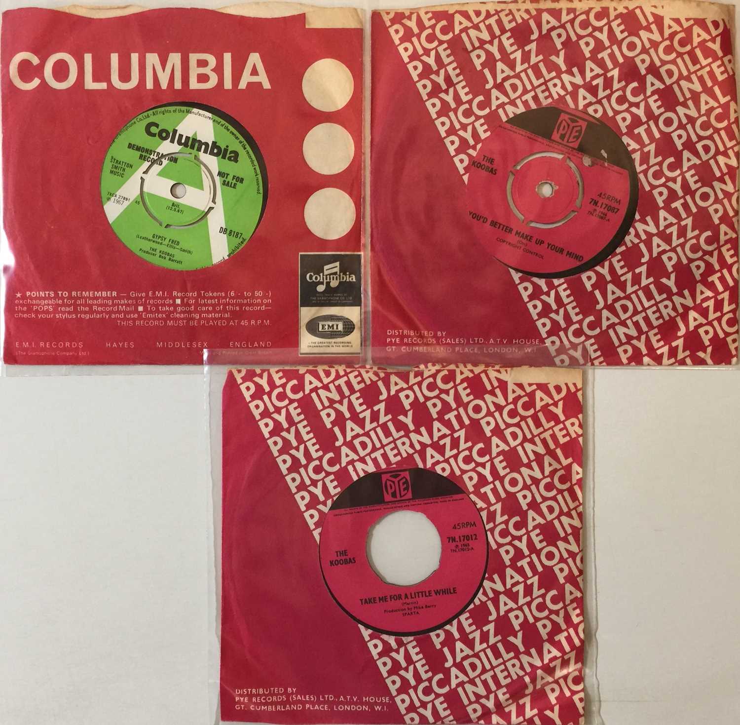 Lot 245 - THE KOOBAS - ORIGINAL UK 7" RELEASES