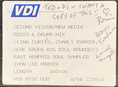 Lot 562 - VIDEO TAPES FROM THE ARCHIVE OF TED WOOD WITH RONNIE HANDWRITTEN NOTE