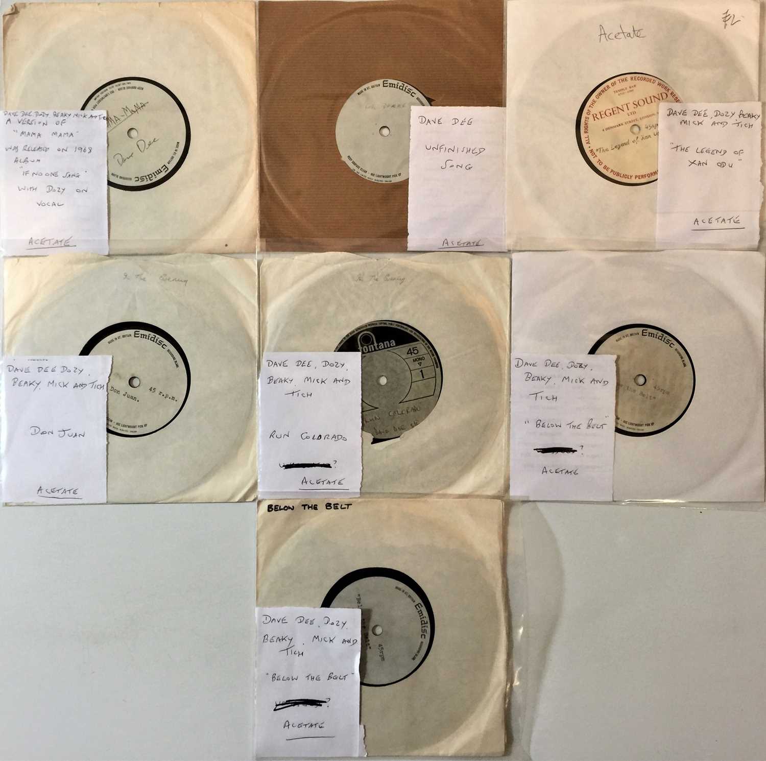Lot 260 - DAVE DEE (AND RELATED) 7" ACETATE COLLECTION