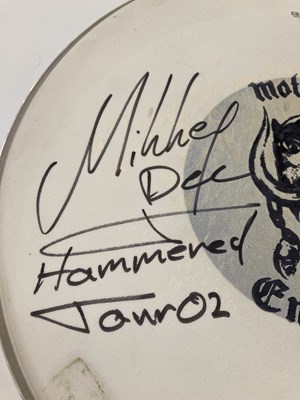 Lot 194 - MOTORHEAD SIGNED DRUM SKIN.