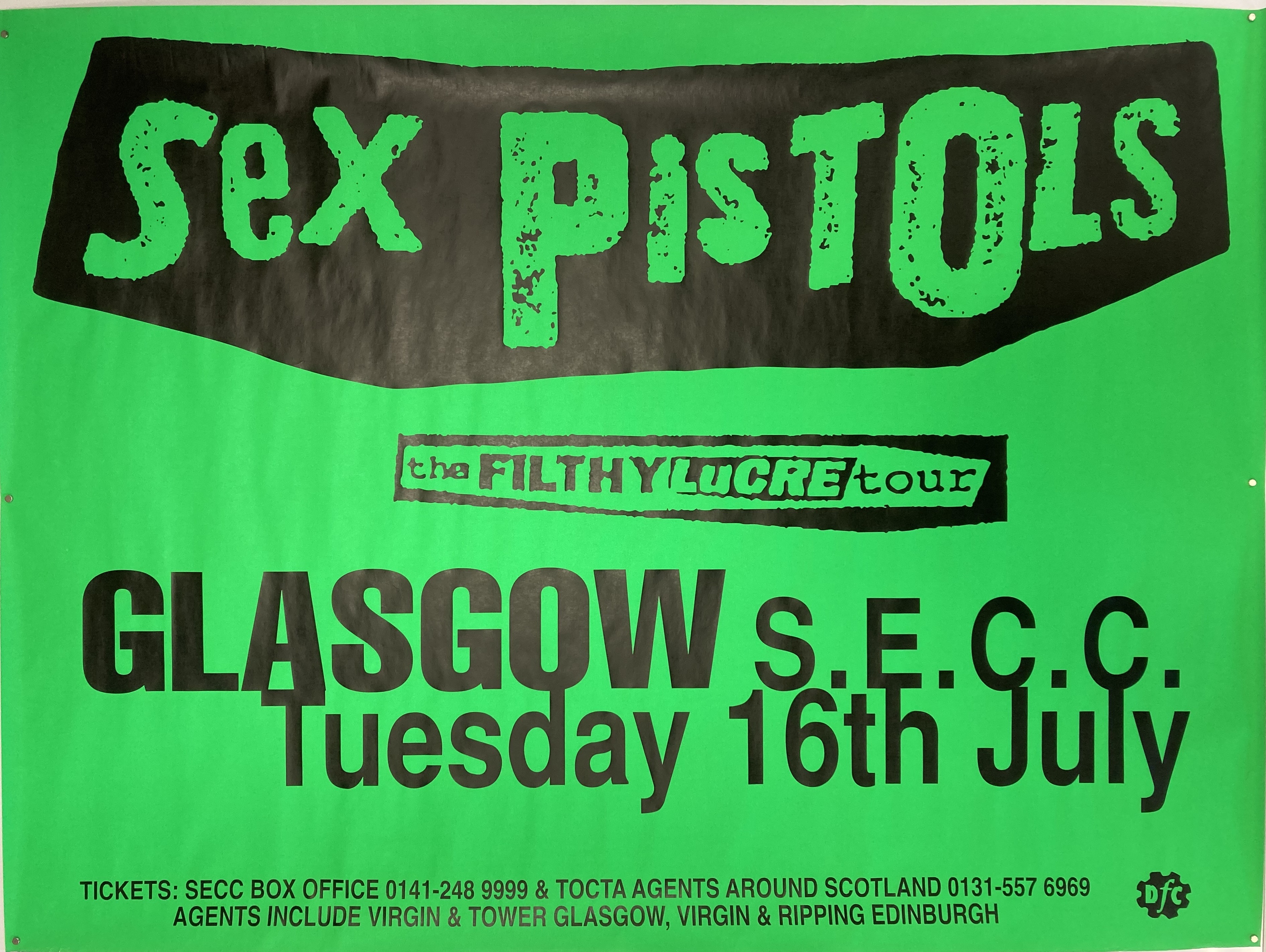 Lot 399 - SEX PISTOLS FILTHY LUCRE TOUR POSTER