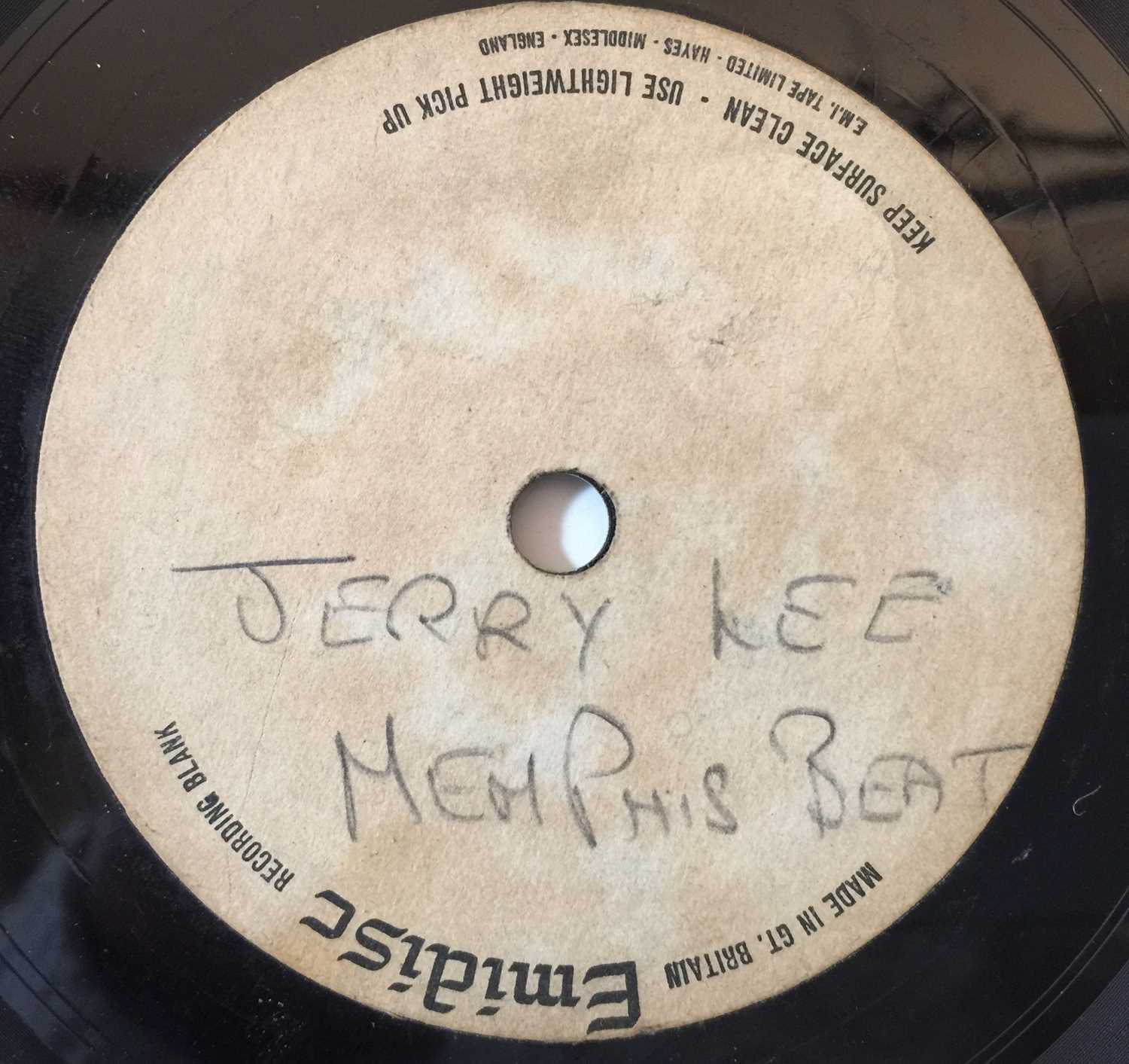 Lot 1056 - JERRY LEE LEWIS - MEMPHIS BEAT 7" (ORIGINAL UK ACETATE RECORDING)