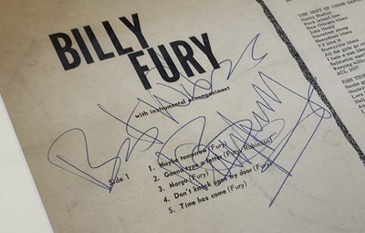 Lot 325 - BILLY FURY MULTI SIGNED DISPLAY