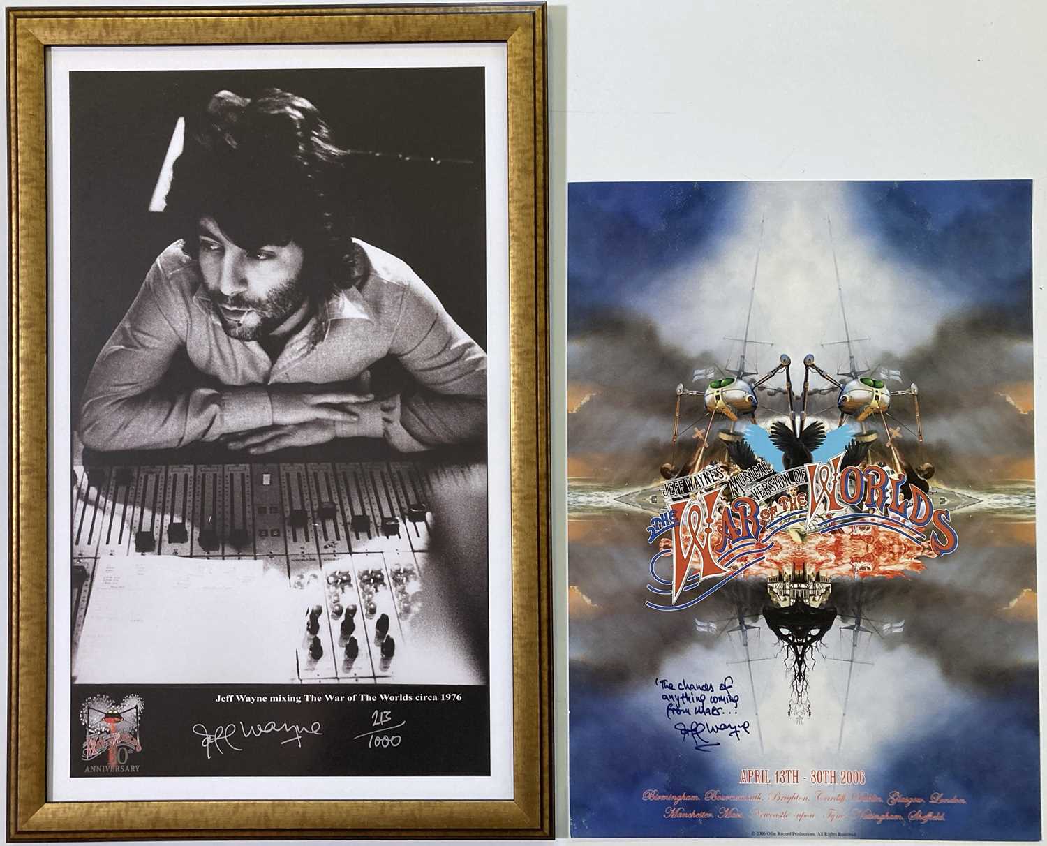 Lot 201 - JEFF WAYNE WAR OF THE WORLDS SIGNED PRINTS.