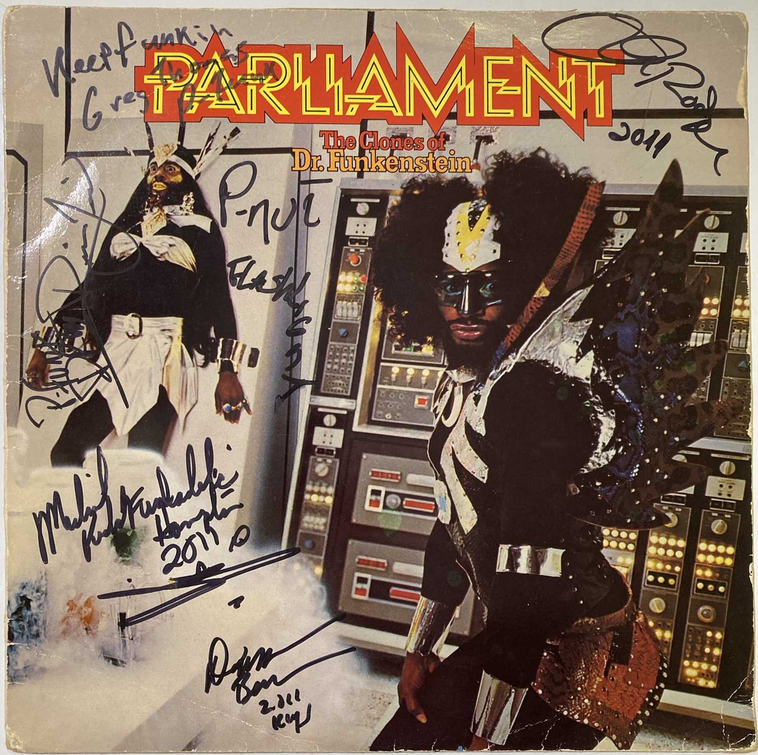 Signed Parliament Funkadelic vinyl record cover