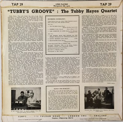 Lot 103 - TUBBY HAYES QUARTET - TUBBY'S GROOVE LP (UK MONO ORIGINAL - TAP 29)