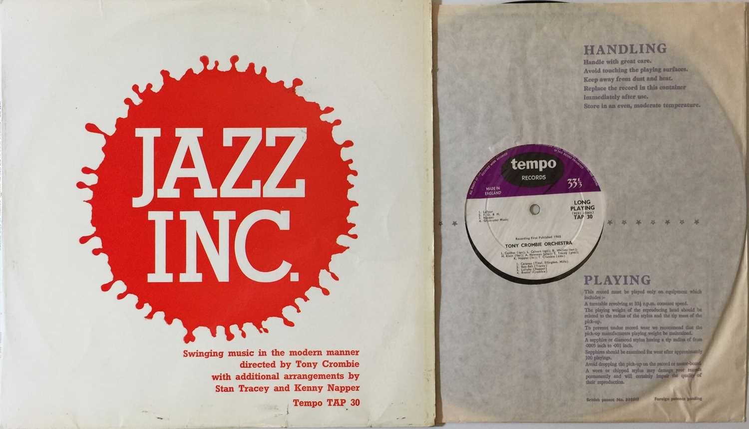 Lot 104 - TONY CROMBIE ORCHESTRA - JAZZ INC LP (UK ORIGINAL - TAP 30)