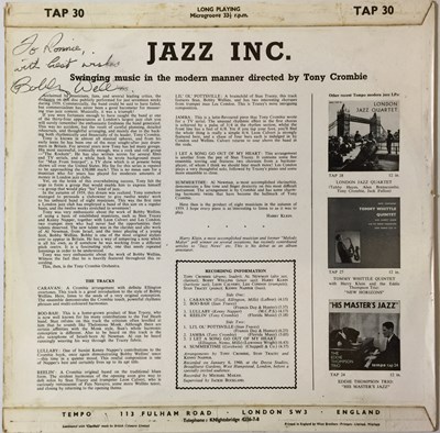 Lot 104 - TONY CROMBIE ORCHESTRA - JAZZ INC LP (UK ORIGINAL - TAP 30)