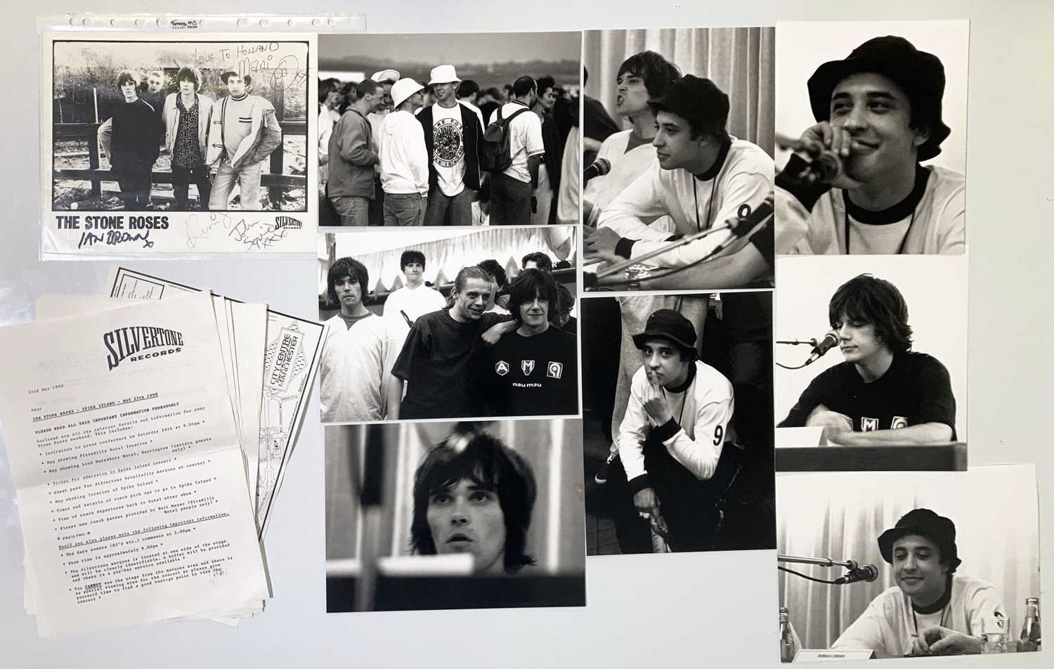 Lot 310 - THE STONE ROSES - SIGNED PHOTO AND ORIGINAL