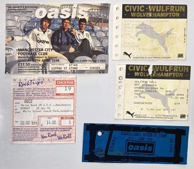 Lot 315 - OASIS EARLY TICKET STUBS.