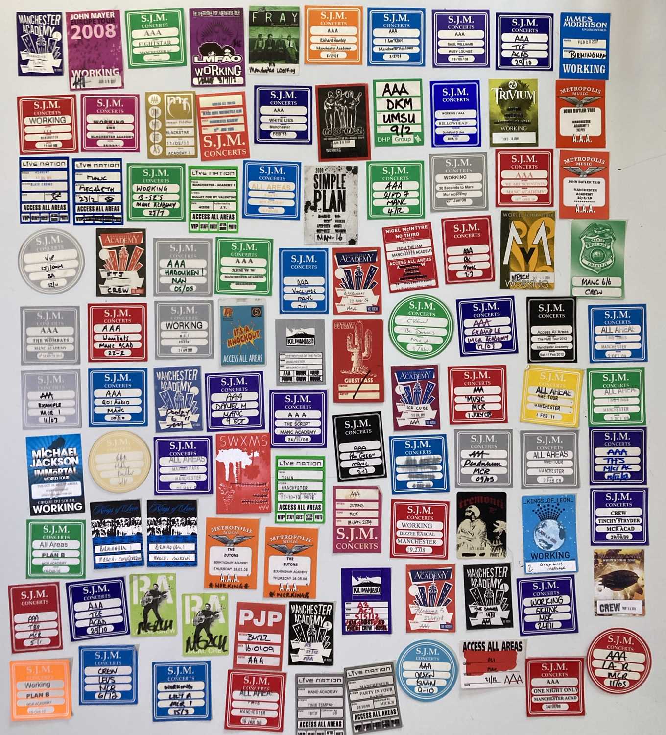 Pass Collection Record Example Lot 74 - AAA / BACKSTAGE PASS COLLECTION.