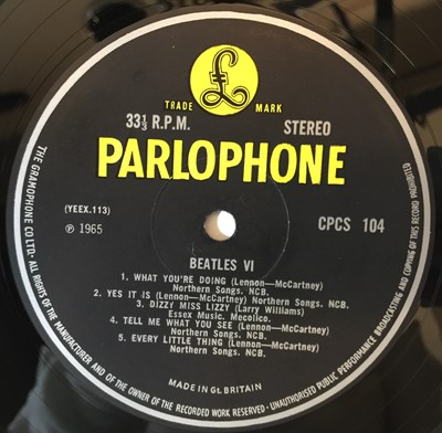 Lot 12 - THE BEATLES - VI LP (ORIGINAL EXPORT COPY - PARLOPHONE CPCS 104)