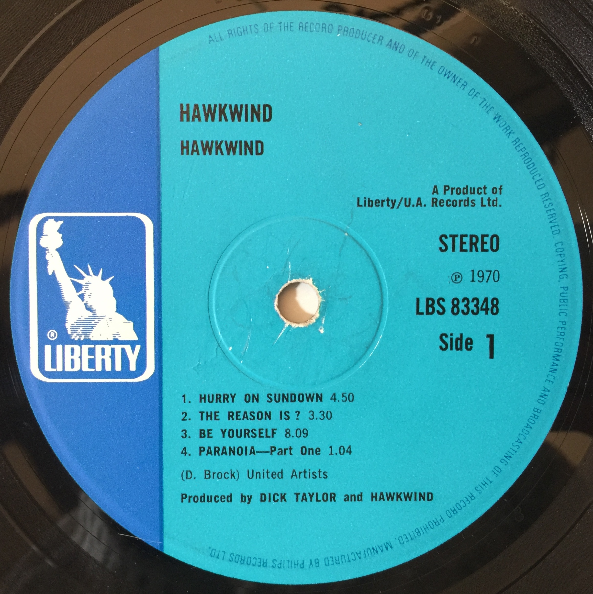 Lot 956 - HAWKWIND - S/T LP (UK STEREO ORIGINAL - LBS