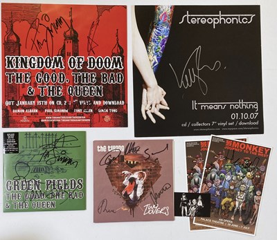 Lot 226 - SIGNED ITEMS - INDIE STARS - DAMON ALBARN / JAMIE HEWLETT/ PAUL SIMONON.