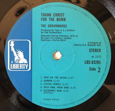 Lot 1066 - GROUNDHOGS - THANK CHRIST FOR THE BOMB LP (ORIGINAL UK MISPRINT COPY - LIBERTY LBS 83295)