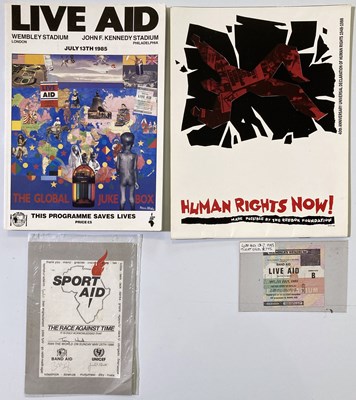Lot 64 - LIVE AID - PROGRAMME AND TICKET.