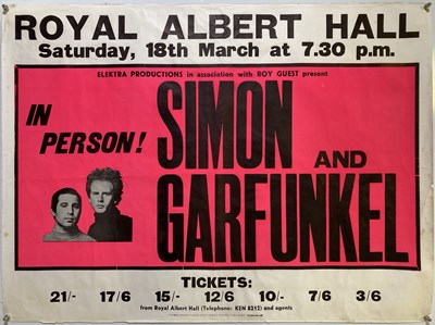 Lot 154 - SIMON AND GARFUNKEL - A RARE 1967 ROYAL ALBERT HALL CONCERT POSTER.