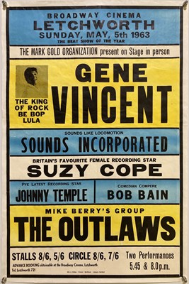 Lot 156 - GENE VINCENT 1963 CONCERT POSTER.