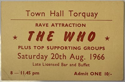 Lot 76 - THE WHO 1966 CONCERT TICKET.