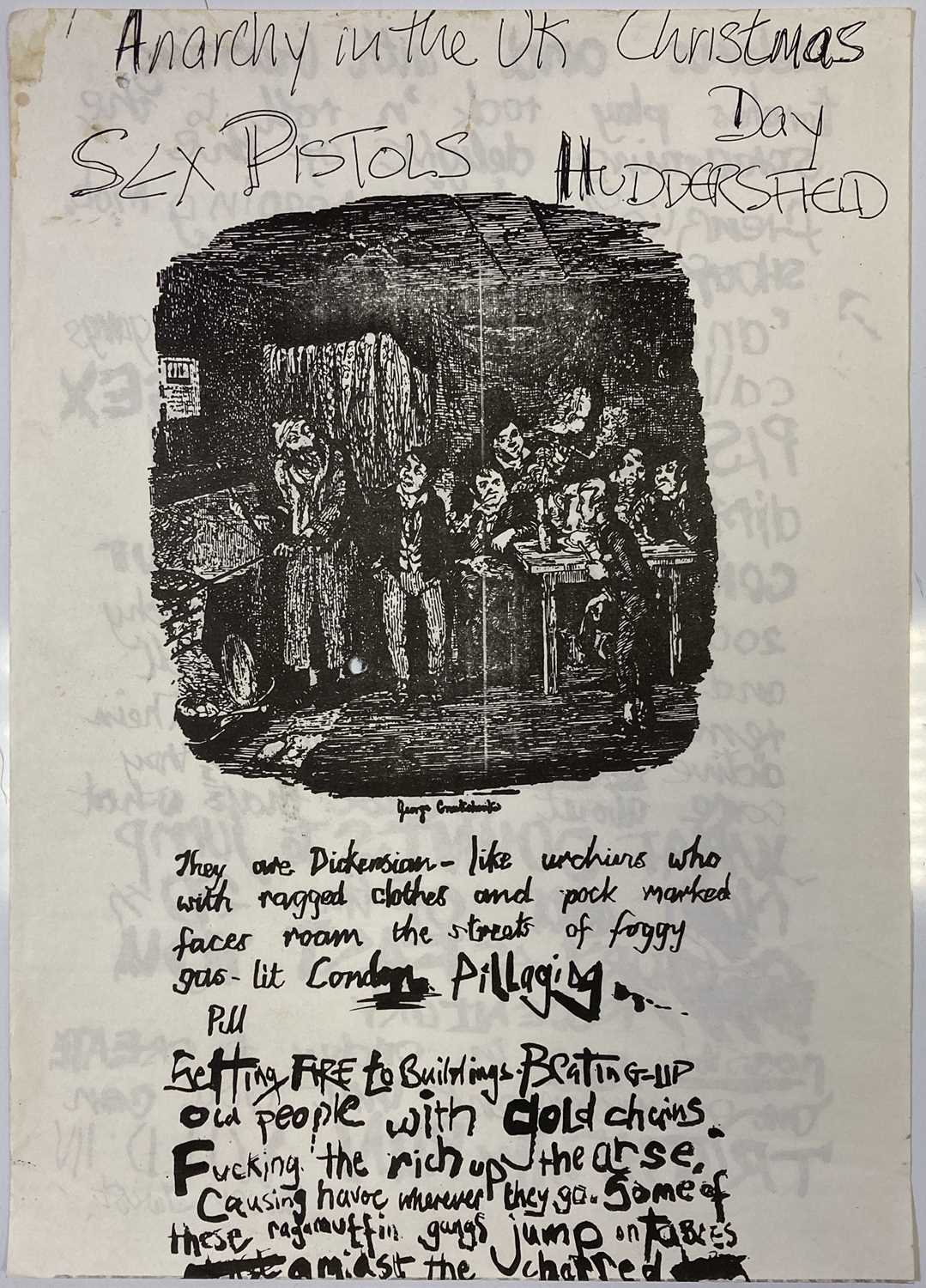 Lot 340 - SEX PISTOLS HUDDERSFIELD CHRISTMAS DAY 1977 - AN ORIGINAL POSTER.