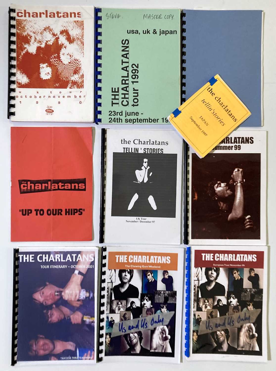 Lot 402 - THE CHARLATANS COLLECTION - TOUR ITINERARIES.