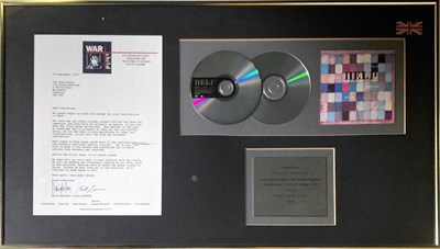 Lot 416 - THE CHARLATANS COLLECTION - WAR CHILD 'HELP' AWARD.