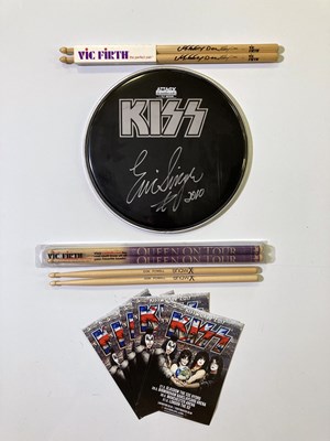 Lot 248 - KISS AND DRUM RELATED SIGNED ITEMS.